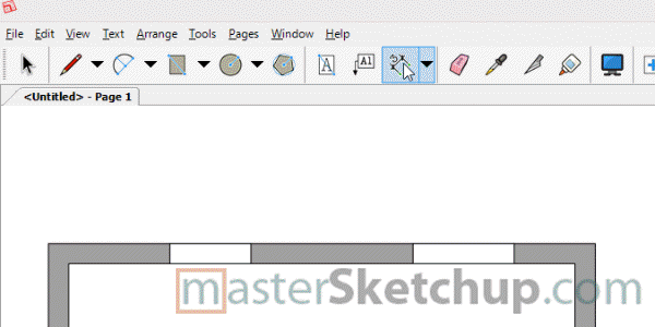 LayOut dimension leader legs